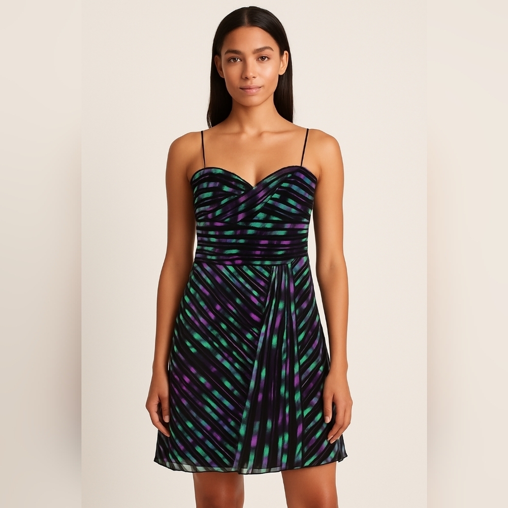 Tadashi Shoji spaghetti strap party mini dress